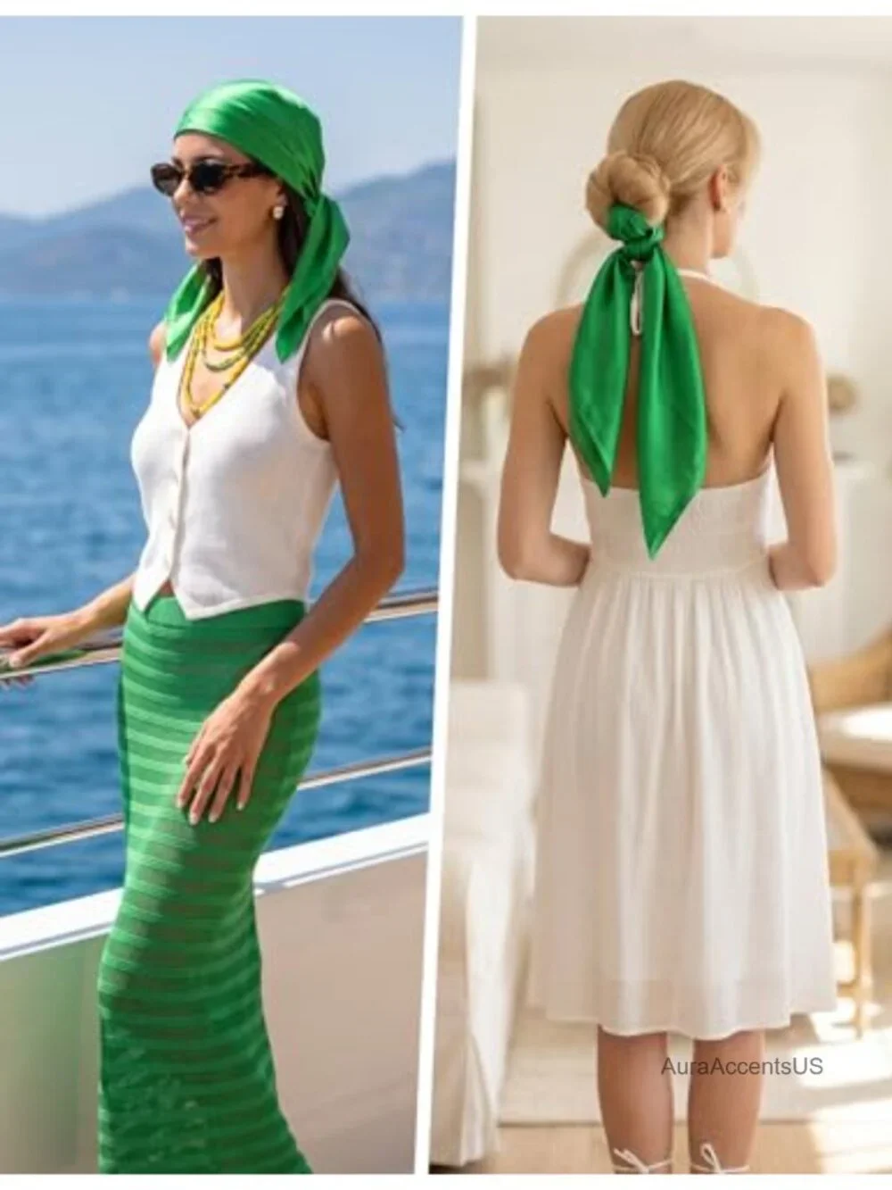 Silk-like Polyester Square Scarf Lightweight Fashion Neck Scarf Headband